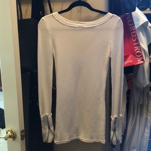Free People White Thermal with Zip Cuffs